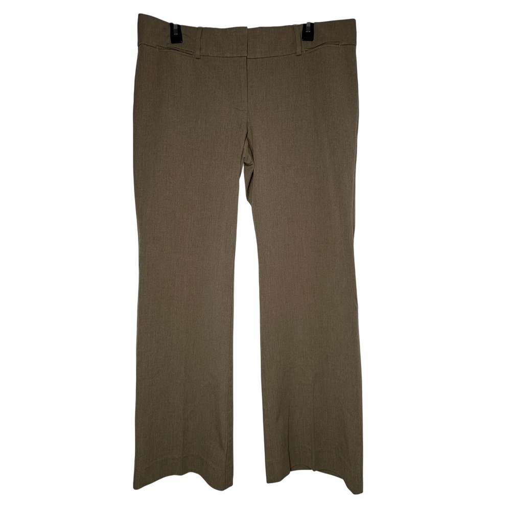 Ann Taylor LOFT Marisa Trouser Pants Tan Brown Straight Leg Size 12 Mid Rise